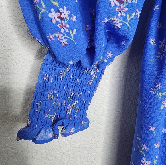 ASOS Design Mini Smock Dress in Blue Floral Size 4 - Picture 5 of 9